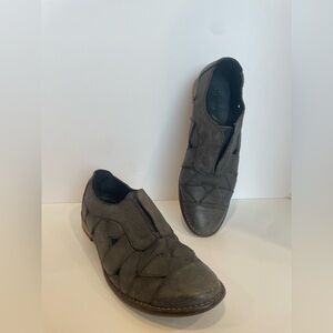 Free People Gray Loafers Woven Leather Shoes Women’s Size 39 Slip‎ On Flats